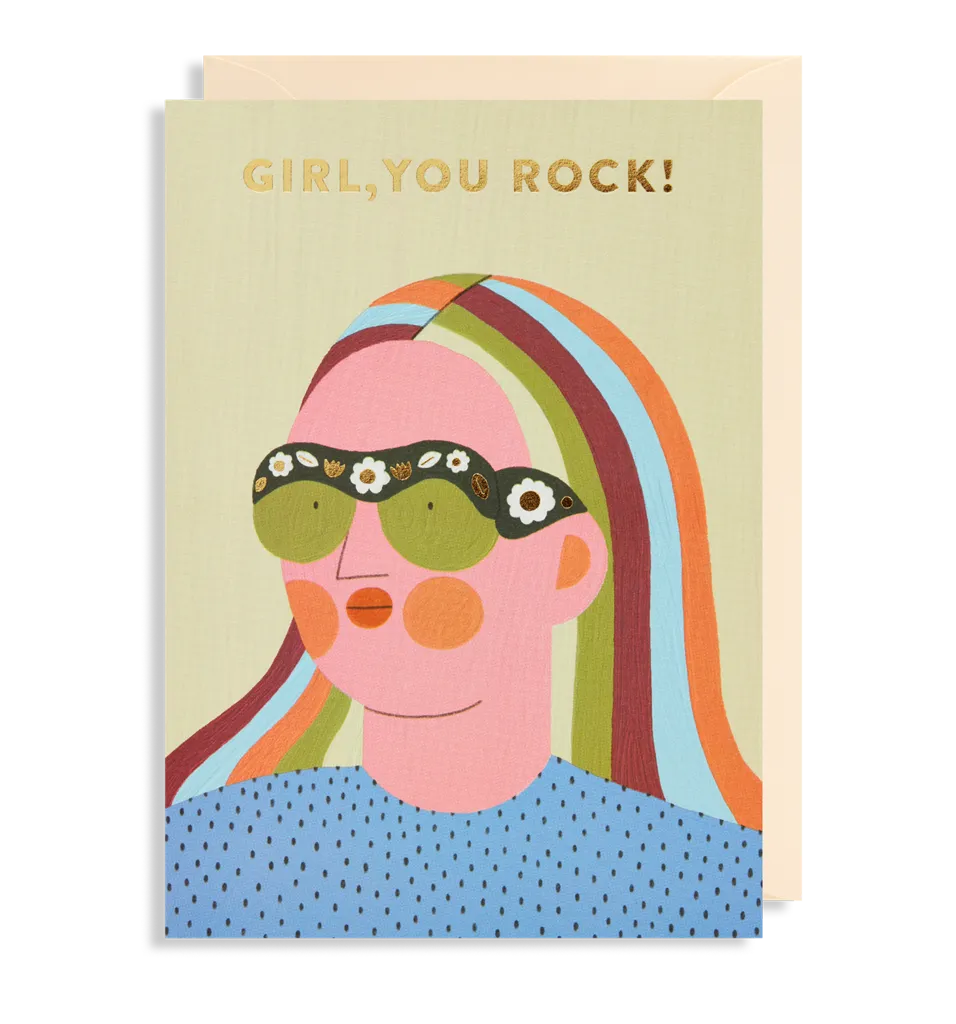 Girl You Rock Face Card