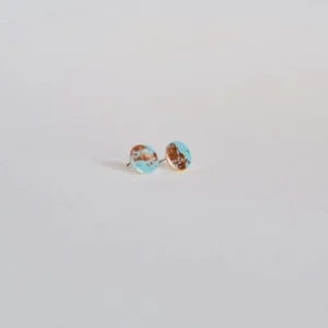 Circular Copper Leaf and Enamel Studs