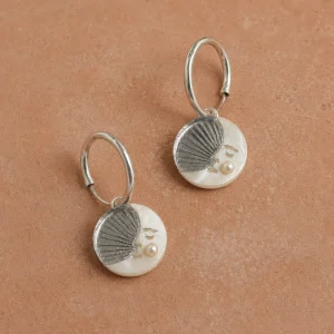 Wolf & Moon Silver Moon Hoops