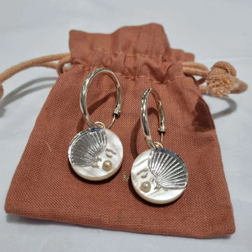 Wolf & Moon Silver Moon Hoops Bag