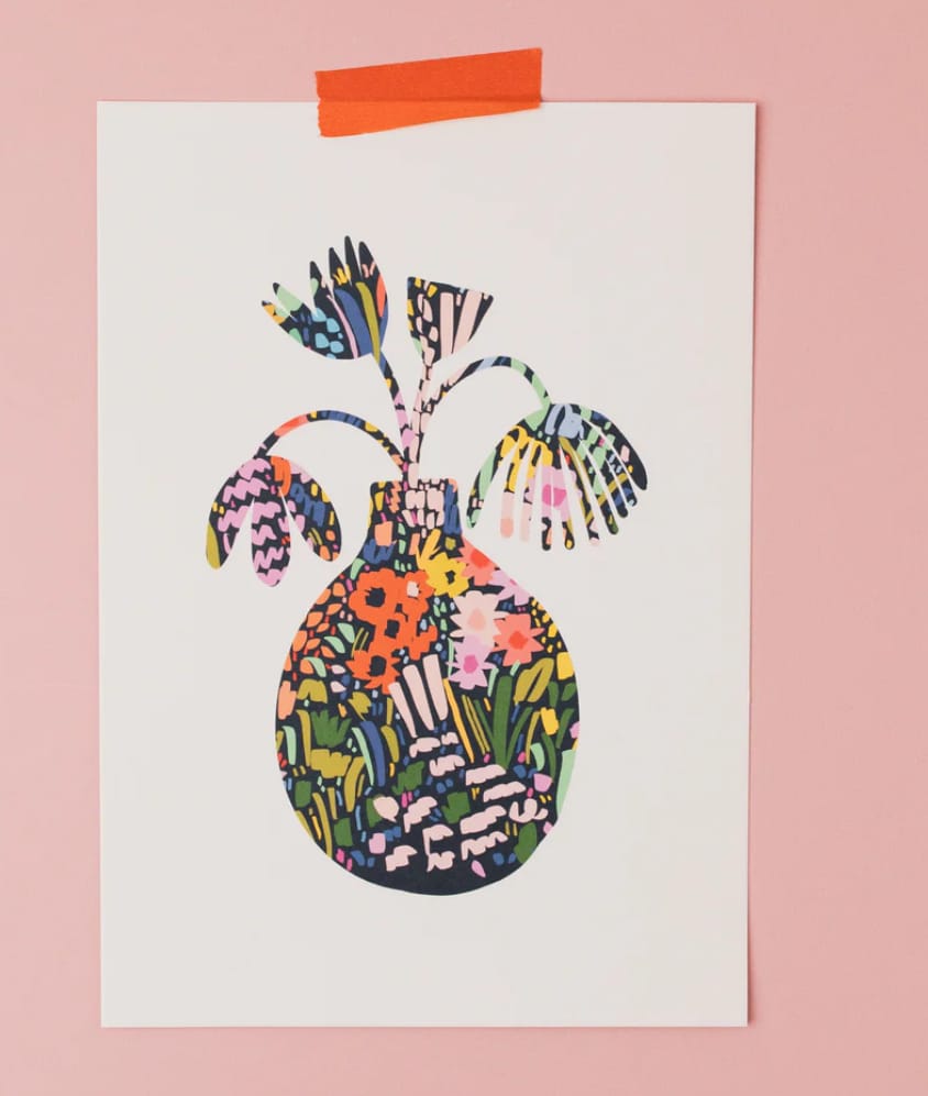 Letterbox Lane Floral Vase and Plant Print