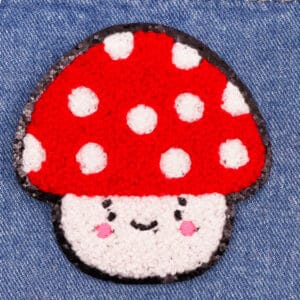 Kawaii Mushroom Chenille Iron on Patch