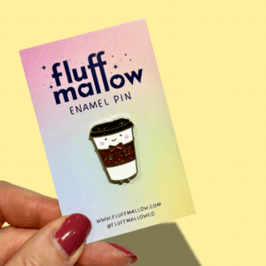 Kawaii Coffee Mug Enamel Pin Badge