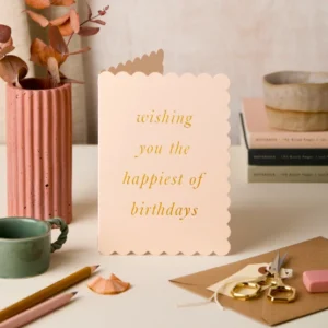 Scallop Birthday Card Blush