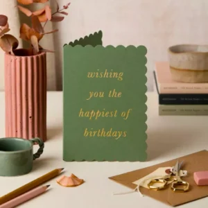 Scallop Birthday Card Green