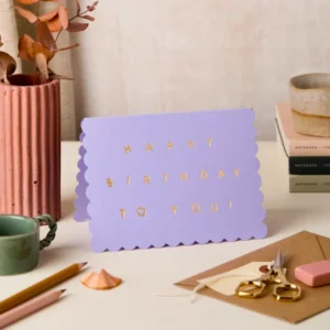 Scallop Birthday Card Lavender
