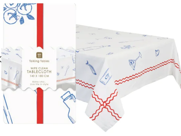 Food & Drinks Motifs Fabric Table Cloth - Image 2