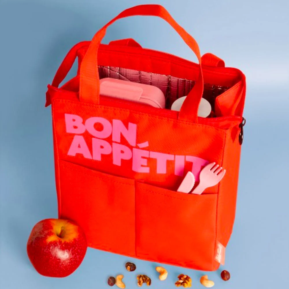 Bon Appetit Lunch Bag Bright Red In Action