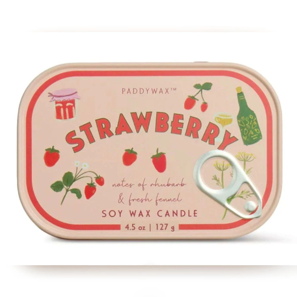 Bistro tin candle strawberry, top view