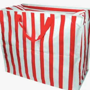 Blue and Red Jumbo Storage Bag with red handles